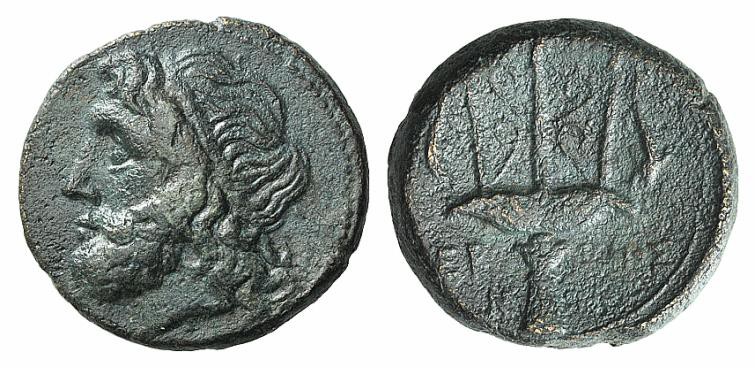 Sicily, Syracuse, c. 275-215 BC. Æ Litra (20mm, 9.18g, 6h). Diademed head of Pos...