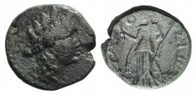 Sicily, Syracuse, after 212 BC. Æ (18mm, 7.88g, 11h). Wreathed head of Persephone r. R/ Demeter standing facing, holding sceptre and long torch. CNS I...