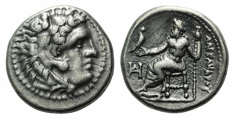 Kings of Macedon, Alexander III ‘the Great’ (336-323 BC). AR Drachm (15mm, 4.19g...
