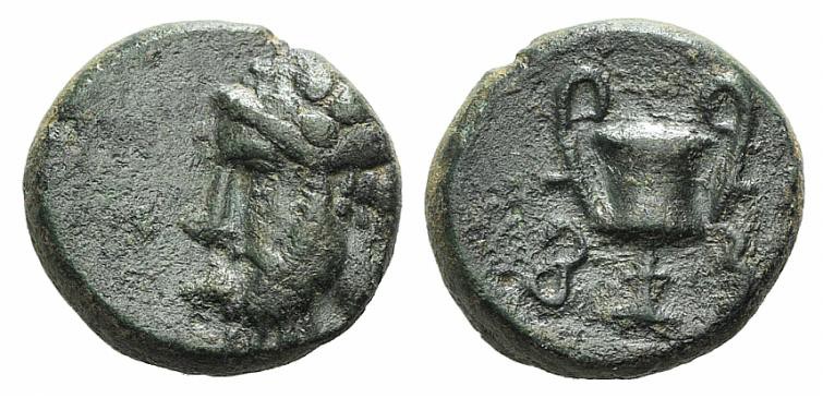 Cyclades, Syros, 3rd-1st centuries BC. Æ (11mm, 1.98g, 12h). Wreathed head of Di...