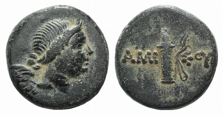 Pontos, Amisos, c. 120-111 BC. Æ (12mm, 4.41g, 12h). Winged bust of Perseus r. R...