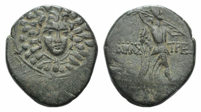 Paphlagonia, Amastris, c. 85-65 BC. Æ (24mm, 8.41g, 12h). Aegis. R/ Nike advanci...