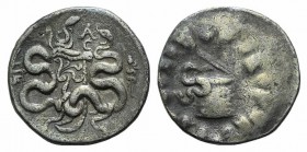Mysia, Pergamon, c. 133-67 BC. AR Cistophoric Tetradrachm (26mm, 12.53g, 12h). Cista mystica with serpent; all within ivy wreath. R/ Bow-case with ser...