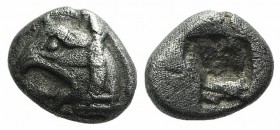 Ionia, Phokaia, c. 521-478 BC. AR Obol (7mm, 0.74g). Head of griffin l. R/ Incuse punch. SNG von Aulock 2118. VF