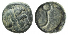 Ionia, Achaemenid Period. Autophradates (Satrap of Sparda, Lydia and Ionia, c. 380s-350s BC). Æ (8.5mm, 1.38g, 12h). Head r., wearing satrapal cap. R/...