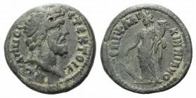 Phrygia, Stectorium. Pseudo-autonomous issue. Time of Marcus Aurelius (161-180). Æ (23mm, 6.28g, 6h). Fl. Likinnianos, magistrate. Head of Demos r., w...