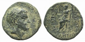 Cilicia, Anazarbos. Tarkondimotos I Philantonios (King of Eastern Cilicia, c. 39-31 BC). Æ (21mm, 8.24g, 12h). Diademed head r. R/ Zeus Nikephoros sea...