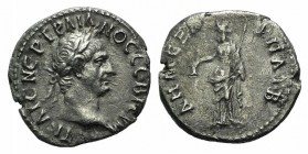 Trajan (98-117). Cappadocia, Caesarea. AR Drachm (17mm, 3.13g, 6h), c. AD 98. Laureate head r. R/ Eleutheria standing l., holding rod and pileus. RPC ...