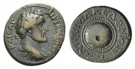 Antoninus Pius (138-161). Koinon of Macedon. Æ (22mm, 6.33g). Laureate, draped and cuirassed bust r. R/ Macedonian shield. RPC IV online 4267 (tempora...