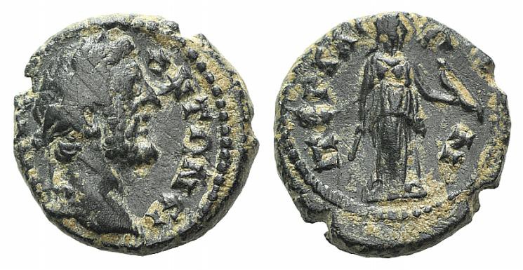 Antoninus Pius (138-161). Pamphylia, Perge. Æ (14mm, 2.88g, 6h). Laureate head r...