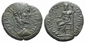 Septimius Severus (193-211). Bithynia, Caesarea Germanica. Æ (27mm, 9.68g, 1h). Laureate, draped and cuirassed bust r. R/ Zeus seated l., holding nike...