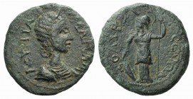 Julia Mamaea (Augusta, 222-235). Cilicia, Colybrassus. Æ (24mm, 10.37g, 12h). Diademed and draped bust r. R/ Athena standing l., holding spear and res...