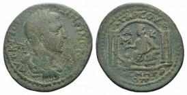 Maximinus I (235-238). Cilicia, Tarsus. Æ (38mm, 28.71g, 6h). Laureate, draped and cuirassed bust r. R/ Tyche, foot on river-god Kydnos swimming below...