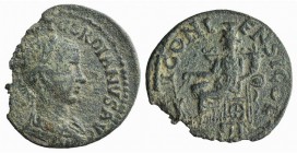 Gordian III (238-244). Lycaonia, Iconium. Æ (28mm, 7.52g, 7h). Laureate, draped and cuirassed bust r. R/ Tyche seated l., holding rudder and cornucopi...