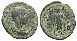 Gordian III (238-244). Cilicia, Sebaste. Æ (37mm, 24.51g, 2h). Laureate, draped and cuirassed bust r. R/ Asclepius standing facing, head l., resting h...