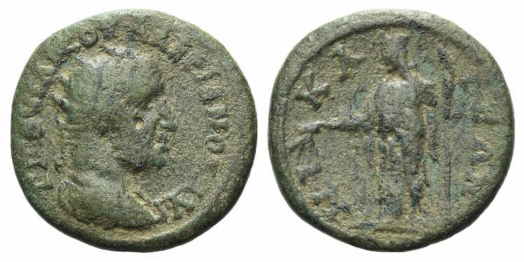 Valerian I (253-260). Bithynia, Nicaea. Æ (24mm, 7.26g, 6h). Radiate, draped and...