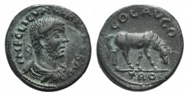 Valerian I (253-260). Troas, Alexandria. Æ (22mm, 6.16g, 12h). Laureate and draped bust r., seen from behind. R/ Horse grazing r. Bellinger A436; SNG ...