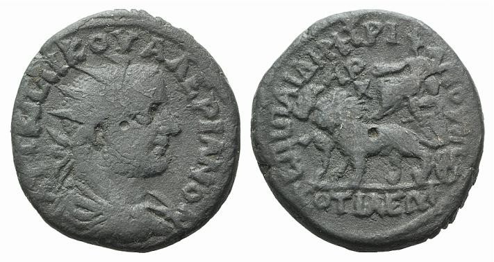 Valerian I (253-260). Phrygia, Cotiaeum. Æ (24mm, 8.38g, 7h). P. Aelius Demetriu...