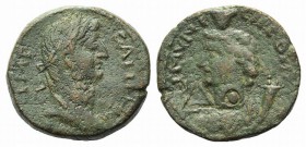Gallienus (253-268). Thrace, Coela. Gallienus. Æ (24mm, 9.82g, 12h). Laureate head of Gallienus r.; c/ms: Δ and pellet. R/ Bust of Tyche l., wearing m...
