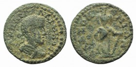 Gallienus (253-268). Ionia, Clazomenae. Æ (19mm, 3.51g, 6h). Laureate and cuirassed bust r. R/ Cult-statue of Artemis Ephesia. SNG Copenhagen 132. Rar...
