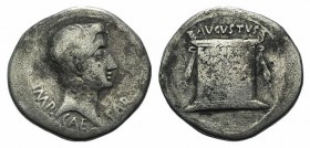 Augustus (27 BC-AD 14). AR Cistophoric Tetradrachm (28mm, 11.03g, 12h). Ephesus, c. 24-20 BC. Bare head r. R/ Garlanded and filleted altar decorated w...