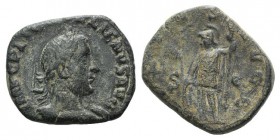 Gallienus (253-268). Æ Sestertius (27mm, 13.36g, 11h). Rome, c. 253-4. Laureate, draped and cuirassed bust r R/ Virtus standing l., holding spear and ...