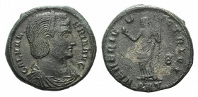 Galeria Valeria (Augusta, 293(?)-311). Æ Follis (24mm, 5.94g, 12h). Antioch, AD 308. Diademed and draped bust r. R/ Venus standing facing, head l., li...