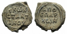 Constantine, Eparch, 7th century. PB Seal (26mm, 10.60g, 12h). KWNCTANTINOY in three lines. R/ AΠO EΠAPXWN in three lines. Good VF