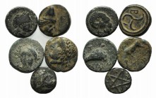 Lot of 5 Greek AE coins, to be catalog. Lot sold as it, no return