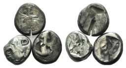 Achaemenid Kings of Persia, c. 455-420 BC. Lot of 3 AR Siglos. Lot sold as it, no returns