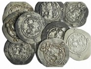 Sasanian Kings, lot of 10 AR Drachms, to be catalog. Lot sold as is it, no returns