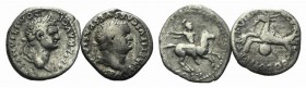 Lot of 2 Roman Imperial Denarii, including Vespasian and Domitian. Lot sold as is it, no returns
