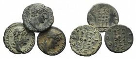 Hadrian (117-138). Lot of 3 AE coins. Lot sold as is, no return