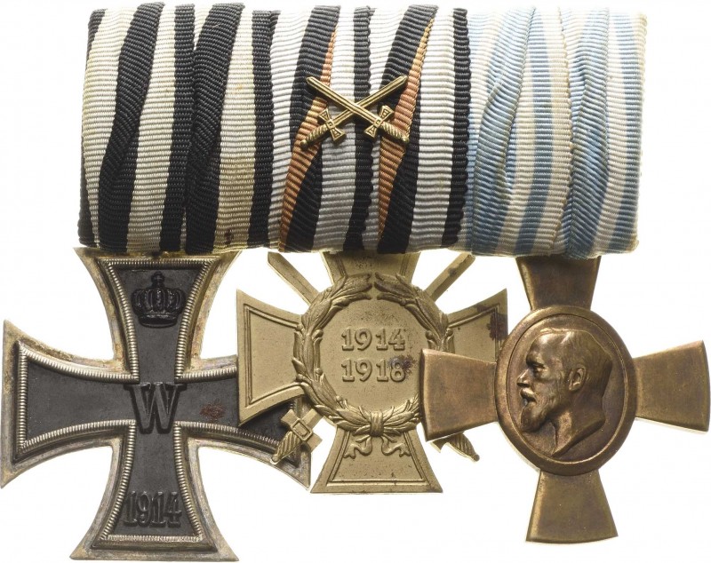 Ordensspangen
Spange mit 3 Auszeichnungen Preußen - Eisernes Kreuz 1914, 2. Kla...