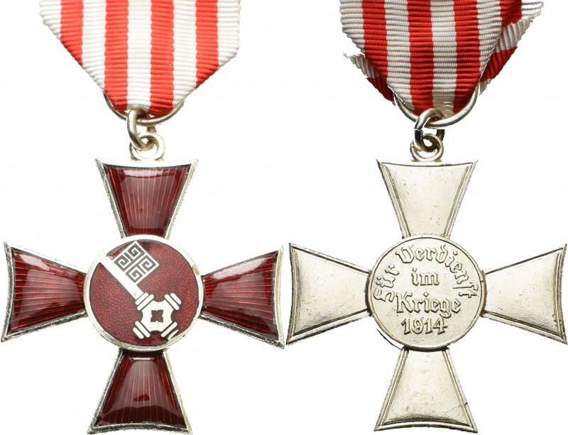 Orden deutscher Länder Bremen
Hanseatenkreuz Verliehen 1915-1918. Kupfer/Bronze...