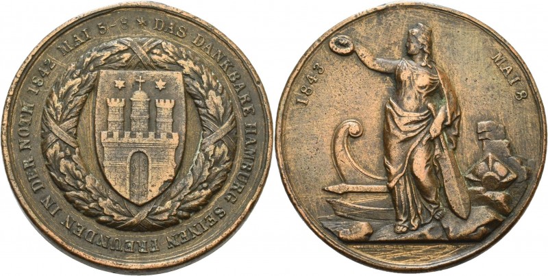 Orden deutscher Länder Hamburg
Medaille für Hilfeleistung beim Stadtbrand 1842 ...