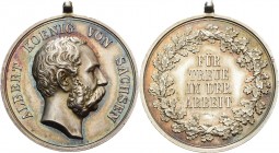 Orden deutscher Länder Sachsen
Für Treue in der Arbeit Verliehen 1894-1902. Silber. Mit Bildnis von König Albert. 27,8 mm. Mit Originalöse OEK 2273 M...