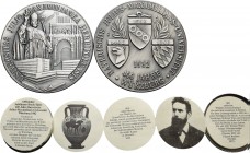 Akademien, Schulen, Universitäten
Würzburg Silbersteckmedaille 1982 (Schörner) 400 Jahre Universität. Universitätsansicht / 3 Wappen. Mit Randpunze: ...