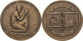 Ausbeute, Bergbau, Hüttenwesen
 Bronzemedaille 1936 (Tiffany & Co.) 50-jähriges Jubiläum der Berwind-White Coal Mining Co. in den USA. Kniender Bergm...