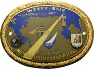 Auto- und Motorradmedaillen und -plaketten
Bremen Einseitige, vergoldete und teilemaillierte Bronzeplakette 1956 (C. Poellath, Schrobenhausen) Weser-...
