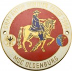 Auto- und Motorradmedaillen und -plaketten
Oldenburg Einseitige emaillierte Bronzeplakette 1964 (Max Hering K.G., Oldenburg) Graf Anton Günther Fahrt...