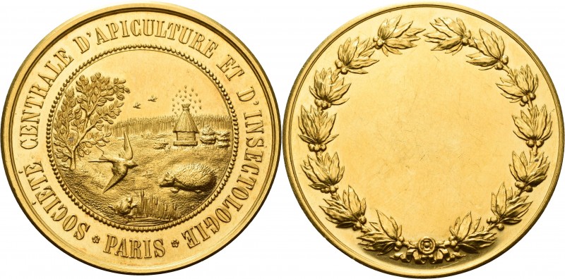 Bienen und Bienenzucht
Frankreich Vergoldete Bronzemedaille o.J. Preismedaille ...