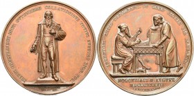 Buchdruck
 Bronzemedaille 1837 (H. Lorenz) Auf die Errichtung des Gutenberg-Denkmals von Thorwaldsen in Mainz. Ansicht des Denkmals / Gutenberg zeigt...