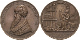 Buchdruck
 Bronzemedaille 1840 (Loos/König) 400 Jahre Erfindung des Buchdrucks in Mainz. Brustbild Johannes Gutenbergs nach links / Gutenberg beim Dr...