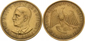 Drittes Reich
 Bronzemedaille 1933 (O. Glöckler) Machtergreifung Hitlers. Brustbild nach links / Adler mit Hakenkreuz auf der Brust, die Kette spreng...