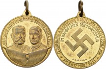 Drittes Reich
 Vergoldete Bronzemedaille 1933 (Lauer) Auf die Nationale Erhebung des deutschen Volkes. Brustbilder von Hindenburg und Hitler fast von...