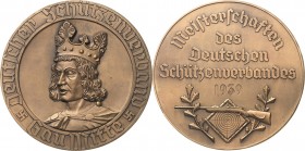 Drittes Reich
 Bronzierte Weißmetallmedaille o.J. (1939). Meisterschaften des Deutschen Schützenverbandes Gau Mitte. Brustbild Otto I. der Große halb...