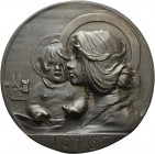 Erster Weltkrieg
 Einseitige Eisengussmedaille 1916 (TN) Madonna mit Kind. 68,9 mm, 58,80 g Klose - Vorzüglich