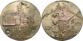 Güttler, Peter Götz *1939 Weißmetallgussmedaille 2008. 16. Mitteldeutsches Münzsammlertreffen Görlitz, Schönau-Berzdorf. Ansicht der St. Georgskirche ...