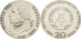 Gedenkmünzen
 20 MDN 1967 Humboldt Jaeger 1520 Fast Stempelglanz